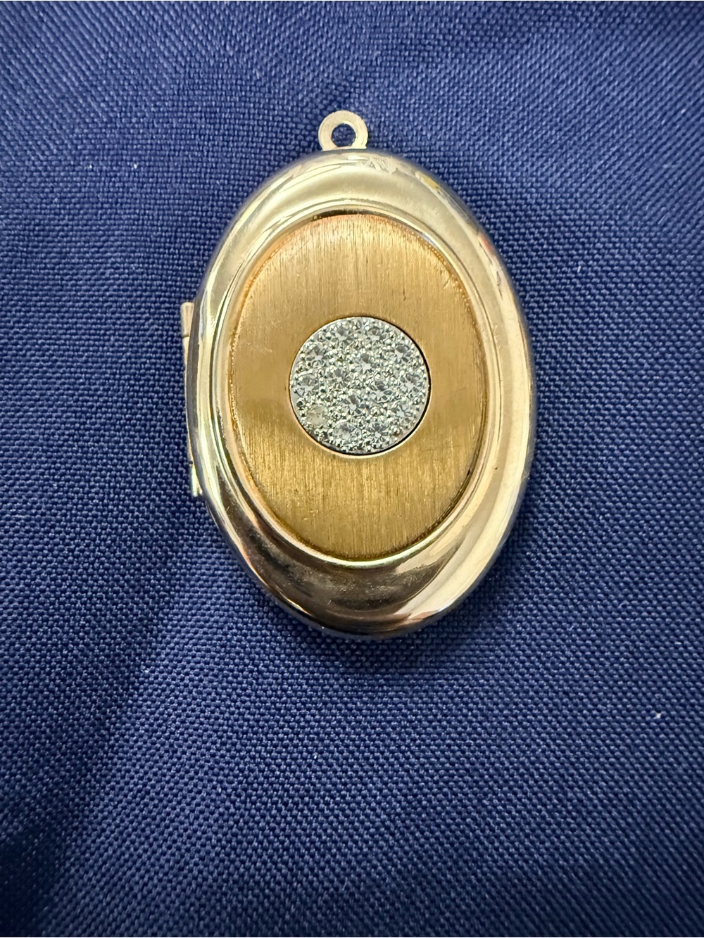 VTG Parklane Goldtone Rhinestone Cluster Studded Locket